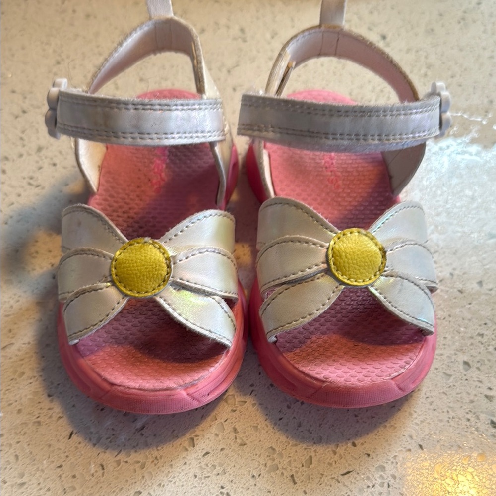 Kids Pink and White Sandals